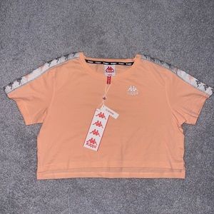 NWT 222 Banda Apua 2 Kappa Women's Crop Top Short Sleeve Shirt Size Small 🧡